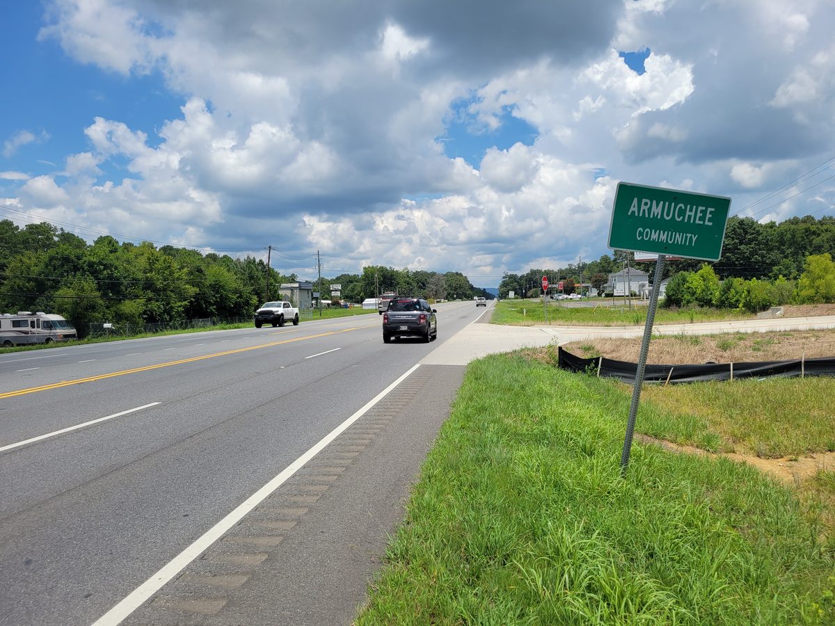 Armuchee community welcome sign in Armuchee, Georgia